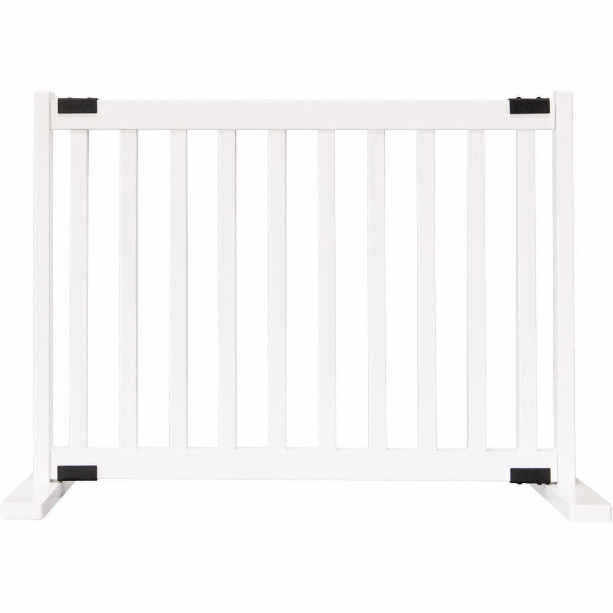 Kensington Series Free Standing Solid Wood Dog Gate White