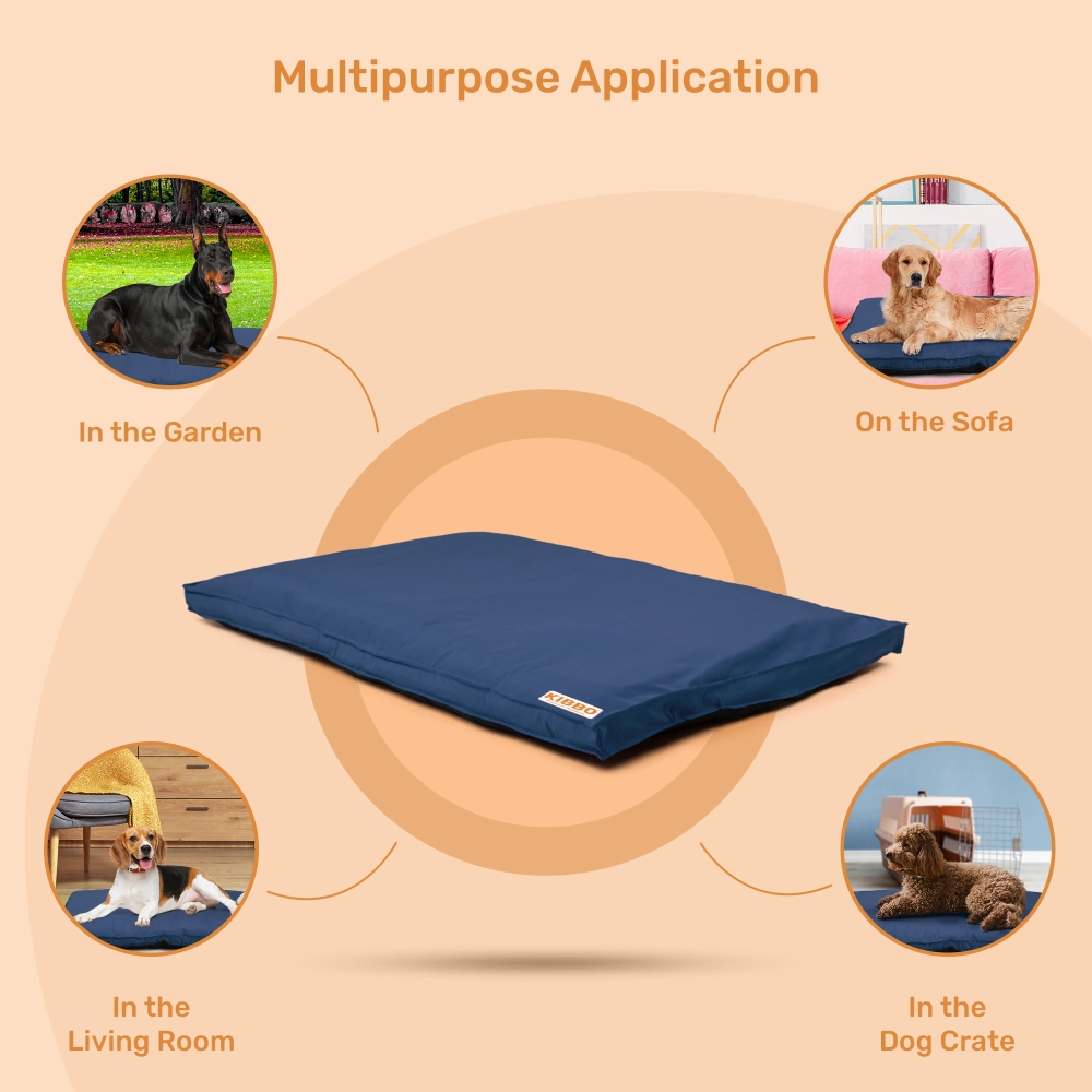 Kibbo Waterproof Flat Bed for Dogs and Cats (Blue)