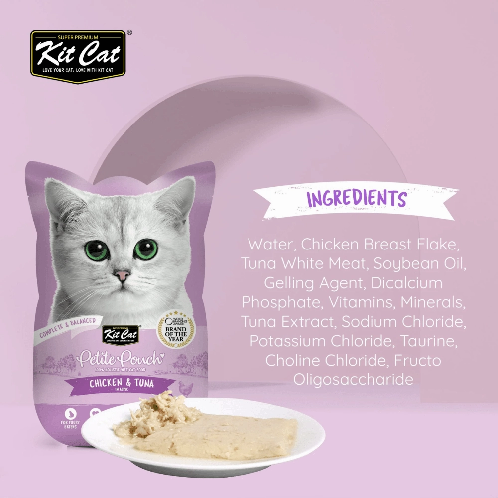 Kit Cat Chicken and Tuna and Chicken and Salmon Cat Wet Food Combo