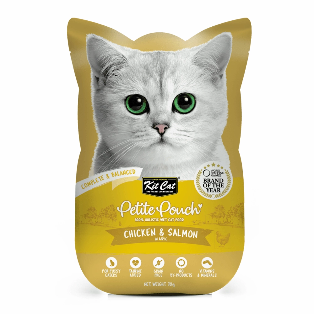 Kit Cat Chicken and Tuna and Chicken and Salmon Cat Wet Food Combo