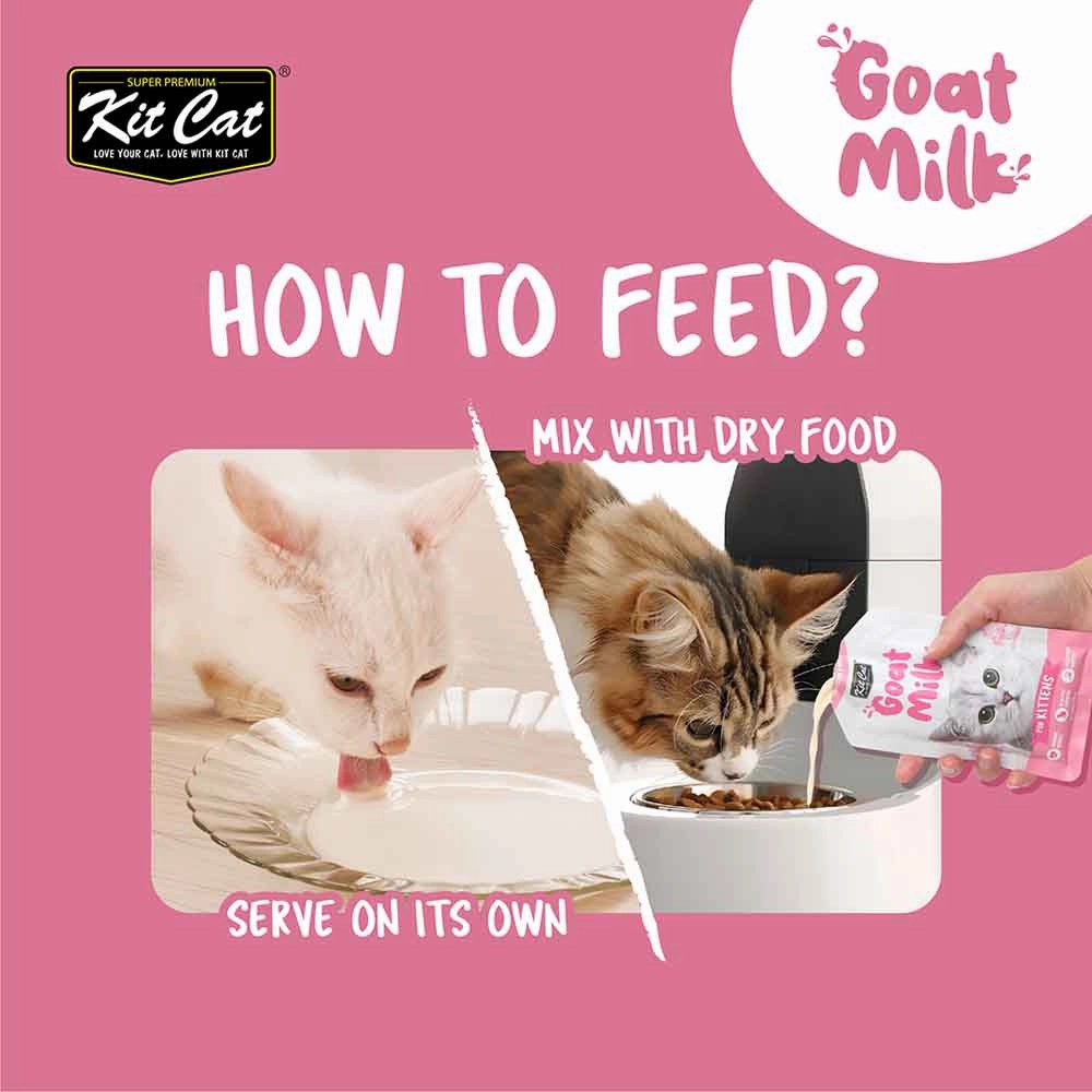 Kit Cat Lactose-Free Goat Milk Pouches for Kitten (50ml x 6)
