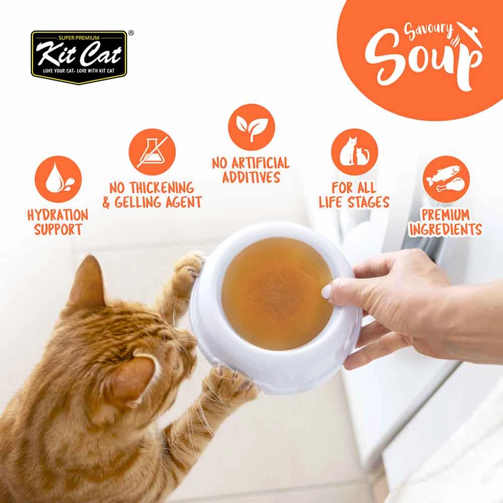 Kit Cat Savoury Soup Chicken Wet Pouch Cat Food (50g x 6)