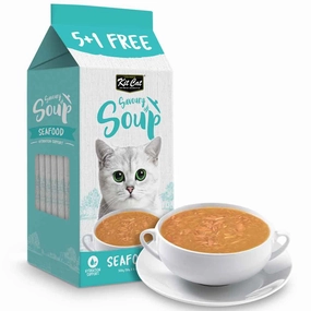 Kit Cat Savoury Soup Seafood Wet Pouch Cat Food (50g x 6)