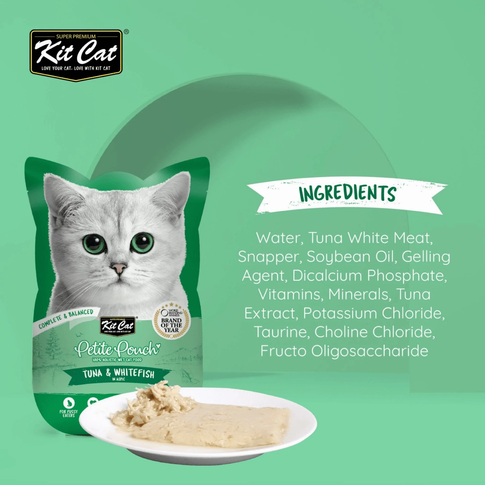 Kit Cat Tuna and White Fish and Classic Tuna Cat Wet Food Combo