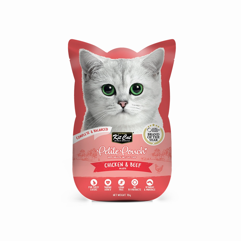 KitCat Cat Petite Pouch Complete & Balanced - Chicken & Beef in Aspic 70g