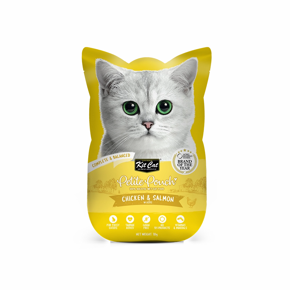 KitCat Cat Petite Pouch Complete & Balanced - Chicken & Salmon in Aspic 70g