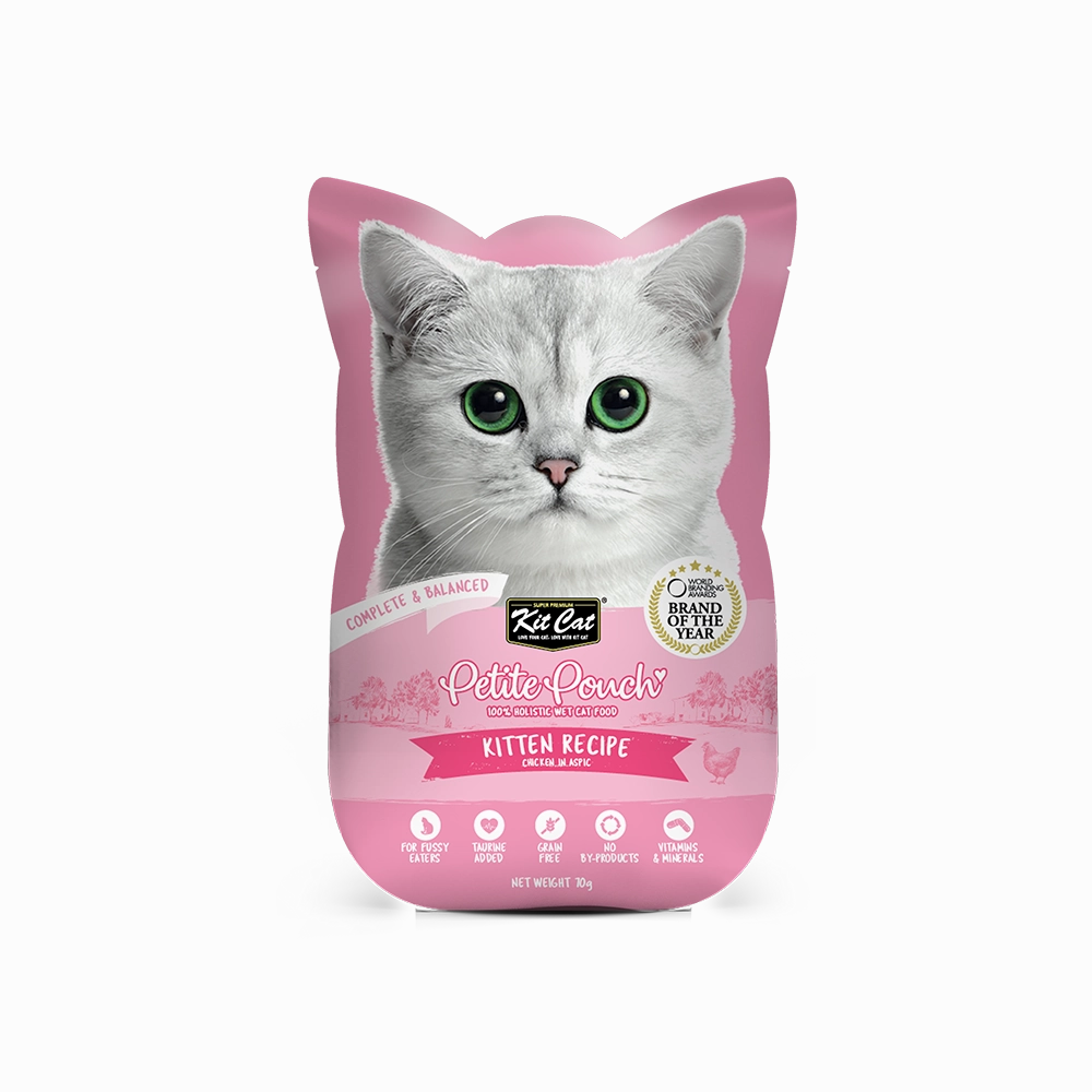 KitCat Cat Petite Pouch Complete & Balanced - Kitten Chicken in Aspic 70g