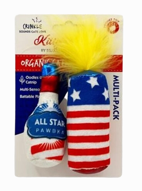 Kittybelles Plush Cat Toy Firecracker & All Star Pawdka 2 pk