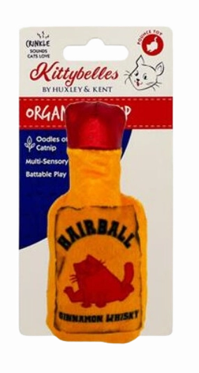 Kittybelles Plush Cat Toy Hairball Cinnamon Whiskey 4"