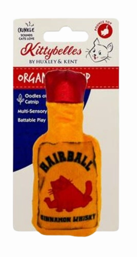 Kittybelles Plush Cat Toy Hairball Cinnamon Whiskey 4"