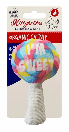 Kittybelles Plush Cat Toy I'm Sweet Lollipop 4"