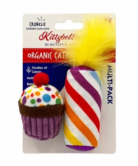 Kittybelles Plush Cat Toy Me-Wow Cupcake and Candle 2 pk