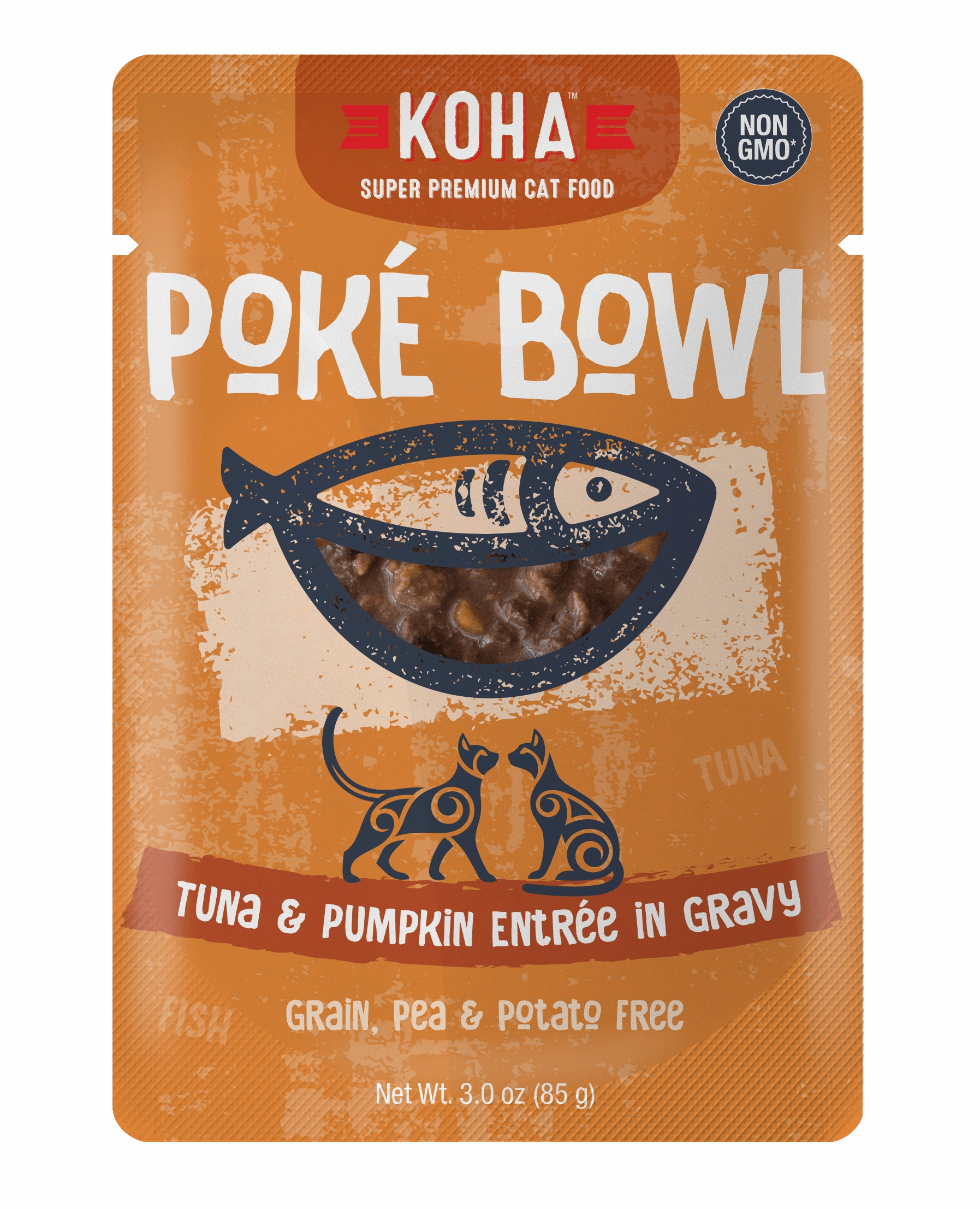 Koha Pok Bowl Tuna & Pumpkin Entre in Gravy Wet Cat Food Pouch