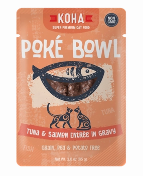 Koha Pok Bowl Tuna & Salmon Entre in Gravy Wet Cat Food Pouch