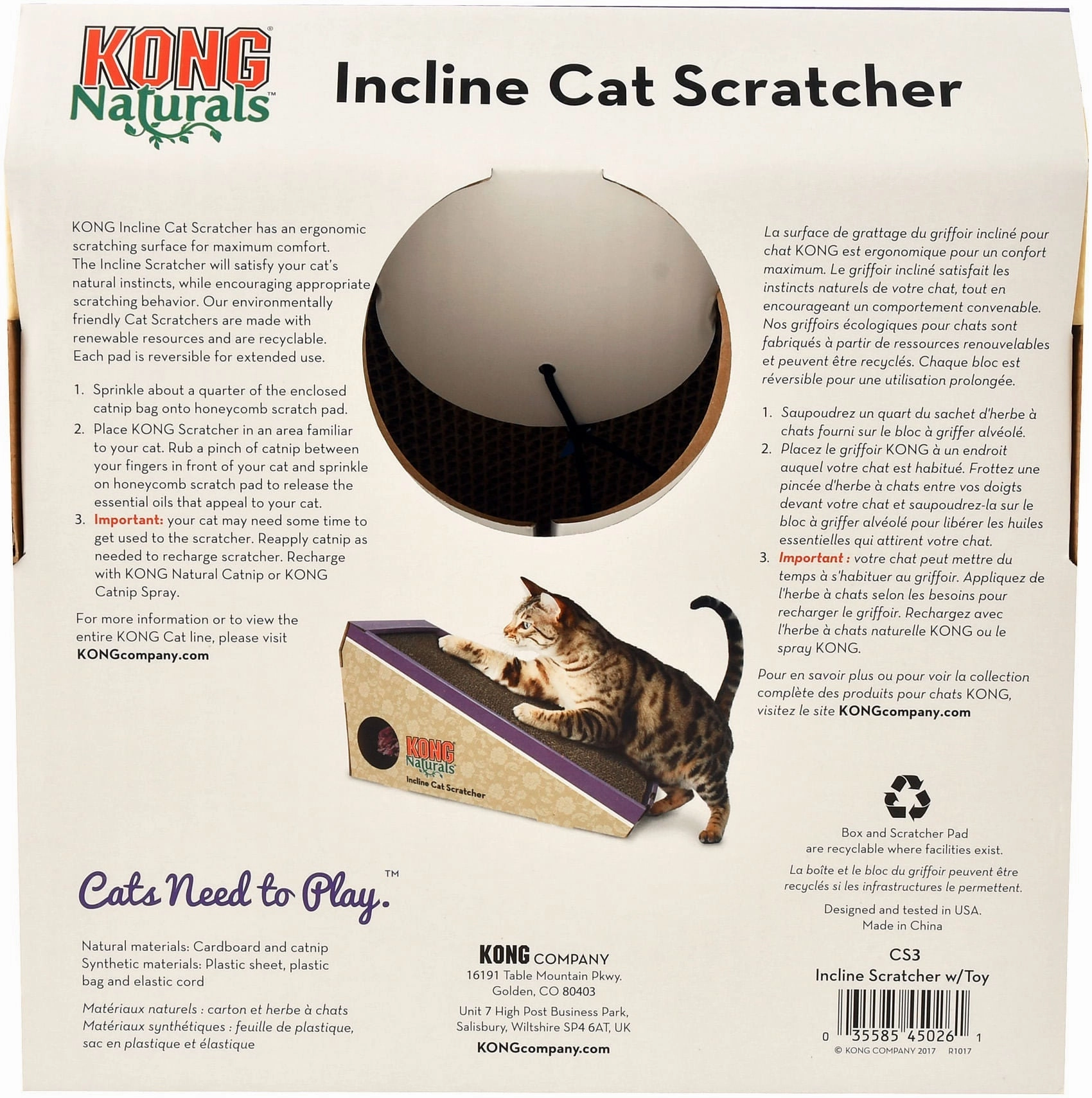 KONG Naturals Incline Scratcher with Toy