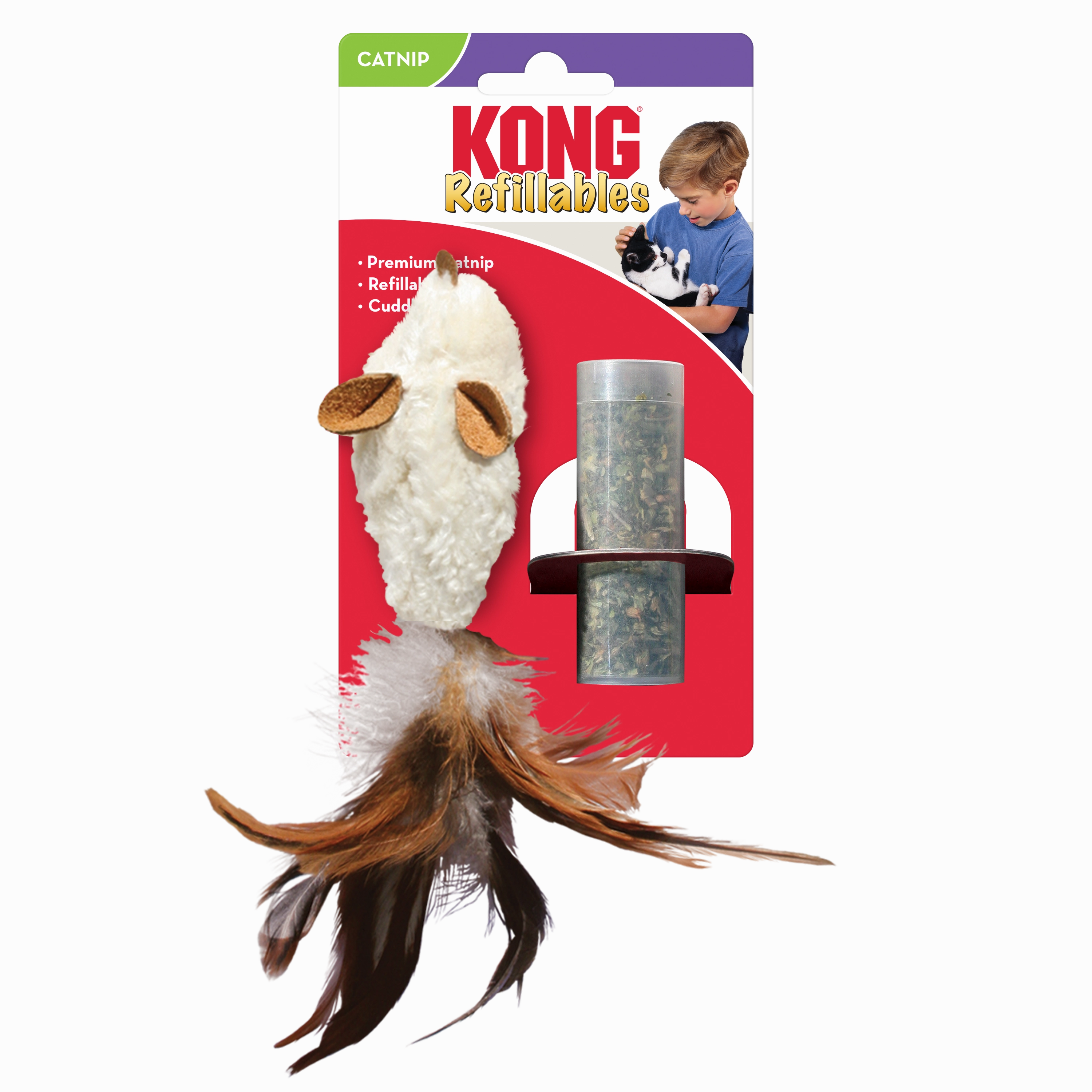 Kong Refillables Feather Mouse Cat Toy