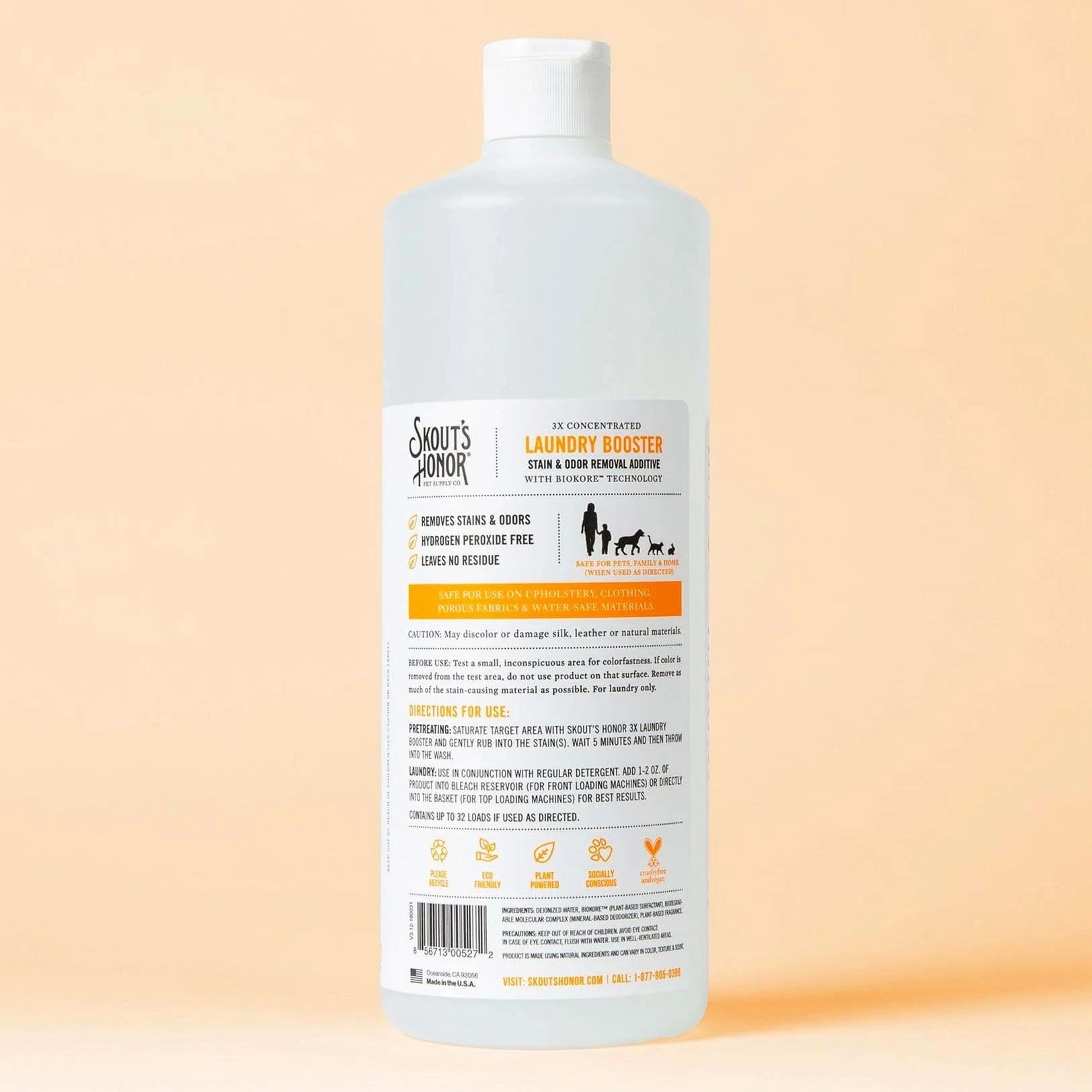 Laundry Booster, Stain & Odor Removal Additive, 32 oz