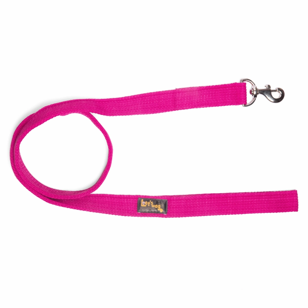 Let's Wag Single Handle Fabric Leash for Dogs (Pink)