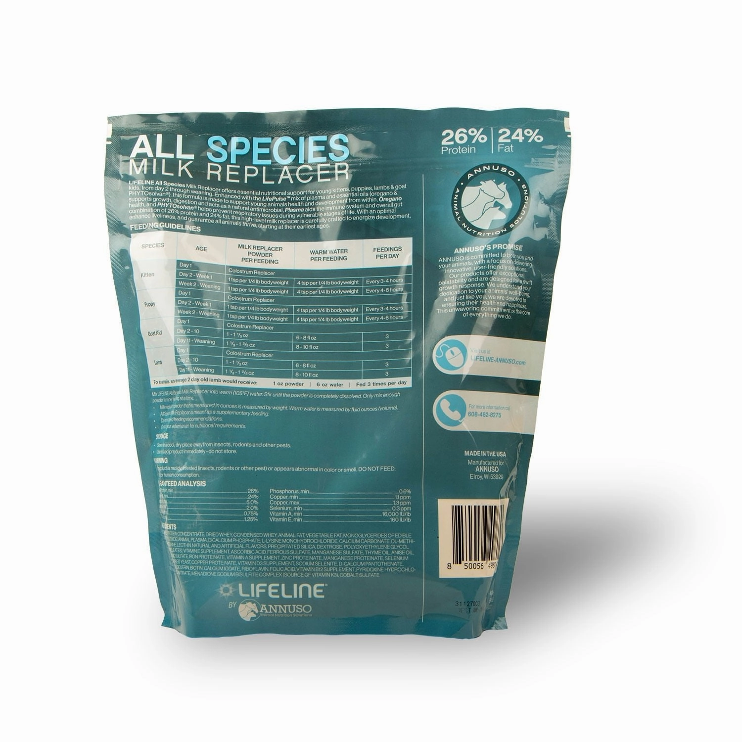 LIFELINE All-Species 26:24 Milk Replacer