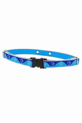 LupinePet Reflective Blue Paw Dog Collar