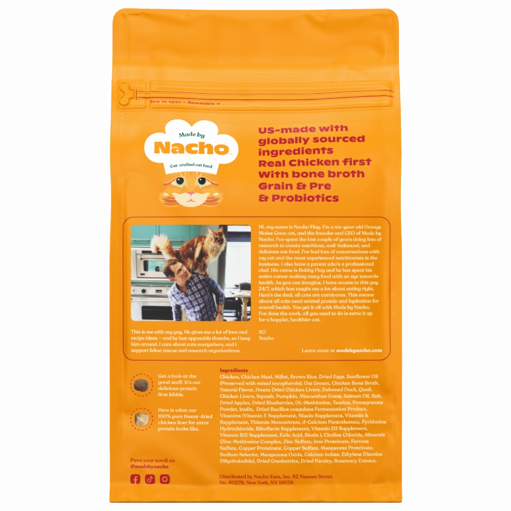 Made By Nacho Chicken & Duck & Quail Kibble with Freeze Dried Raw Inclusions