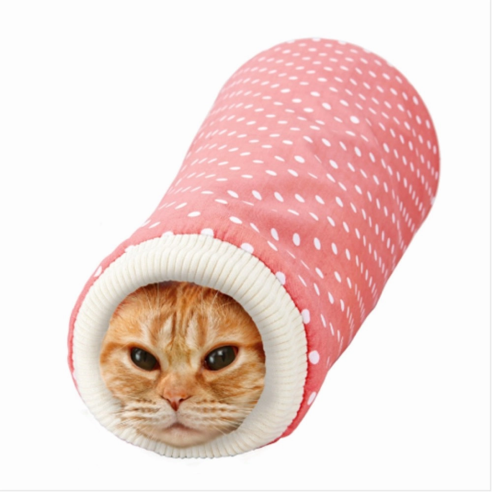 Marukan Sleeve Shaped Cat Tunnel (Pink)