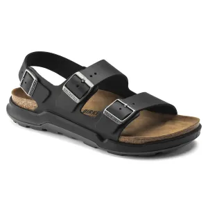 Sandale robuste Milano pour homme en cuir noir huilé
