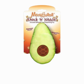 Meowijuana Avocado Knock 'n' Nibble Refillable Treat Dispenser Cat Toy