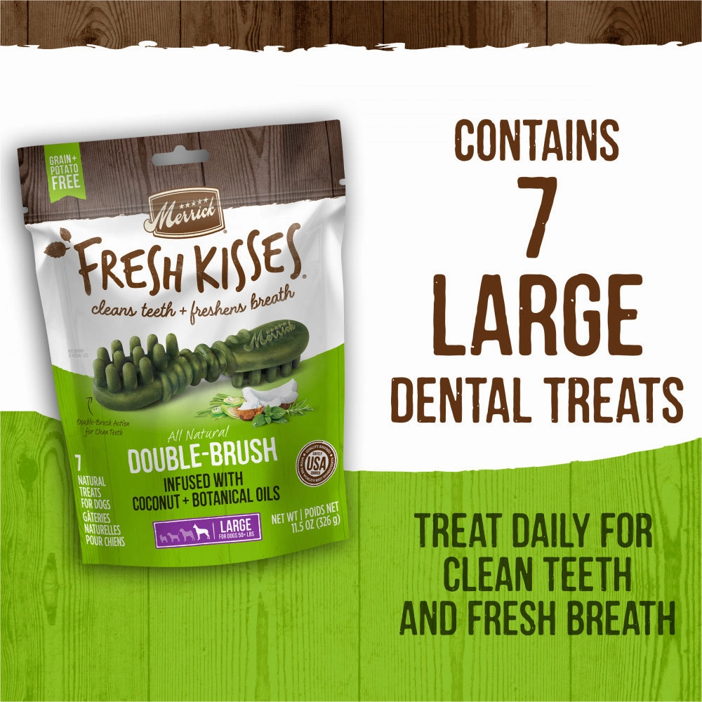 Merrick Fresh Kisses Grain Free Coconut Oil & Botanicals Large Dental Dog Treats
