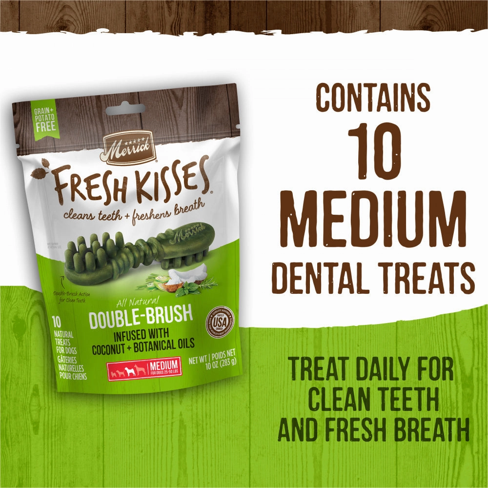 Merrick Fresh Kisses Grain Free Coconut Oil and Botanicals Medium Dental Dog Treats