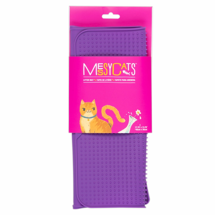 Messy Cats Silicone Litter Mat - Purple