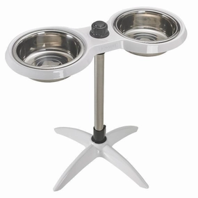 Moderno Adjustable Dog Bowl Feeder Bright White