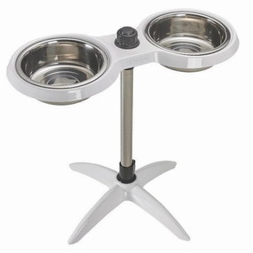 Moderno Adjustable Dog Bowl Feeder Bright White