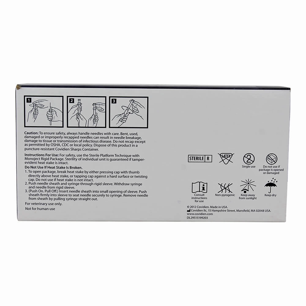 Monoject Luer-Slip (LS) Syringe with Needle Combo