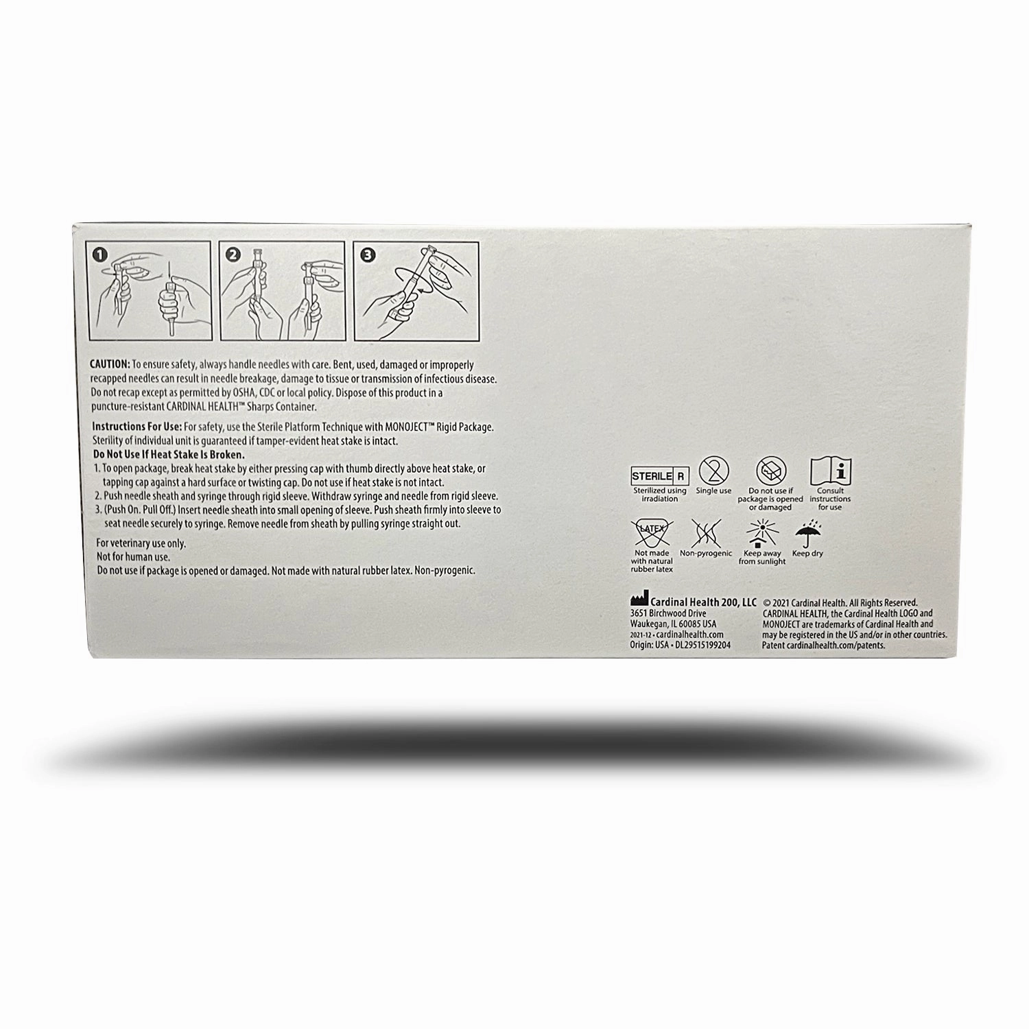 Monoject Luer-Slip (LS) Syringe with Needle Combo