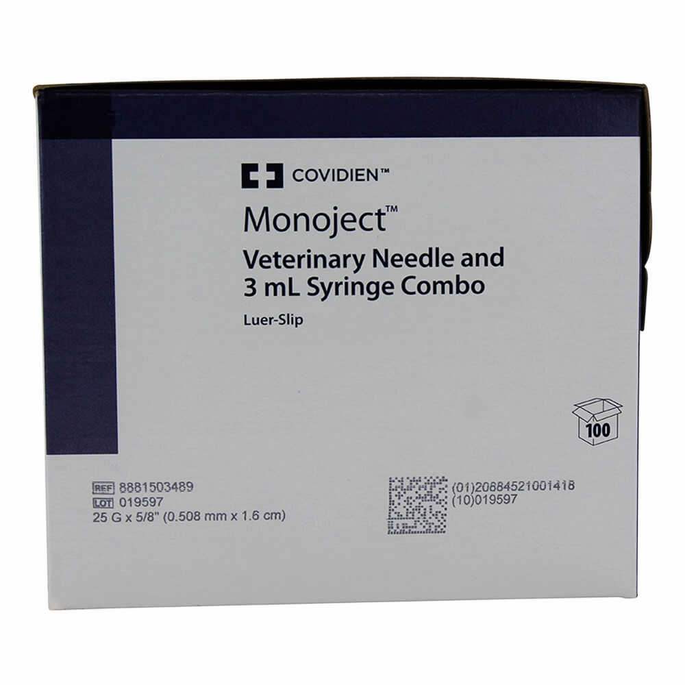 Monoject Luer-Slip (LS) Syringe with Needle Combo