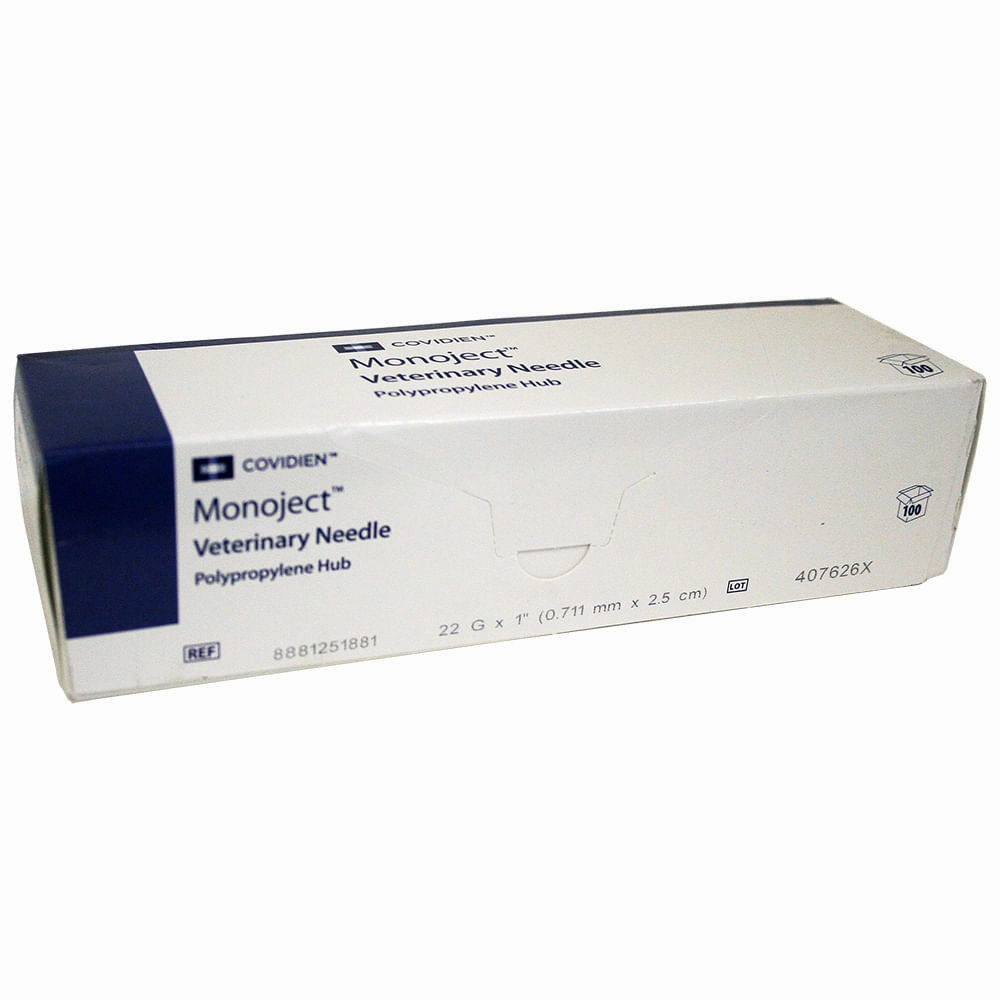 Monoject Needle, Polypropylene Hub, 100 Count