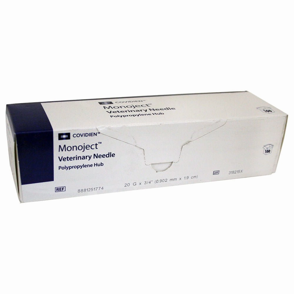 Monoject Needle, Polypropylene Hub, 100 Count