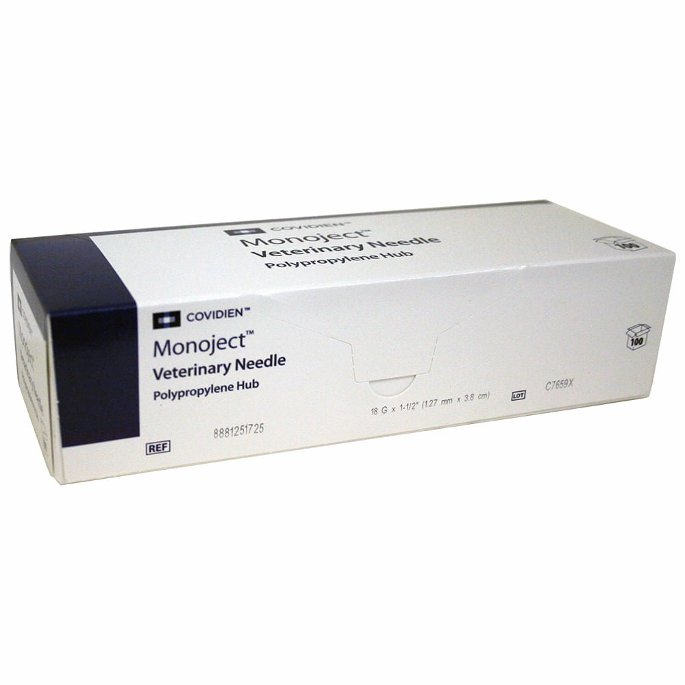 Monoject Needle, Polypropylene Hub, 100 Count