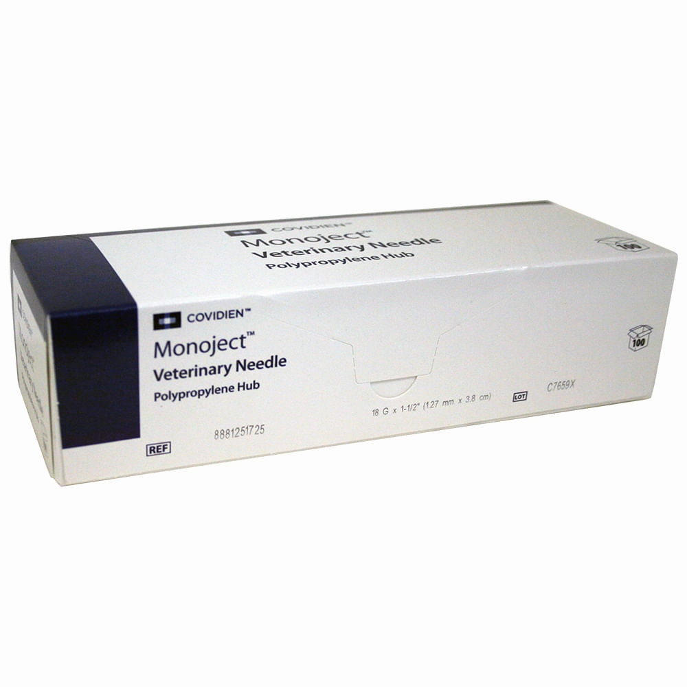 Monoject Needle, Polypropylene Hub, 100 Count