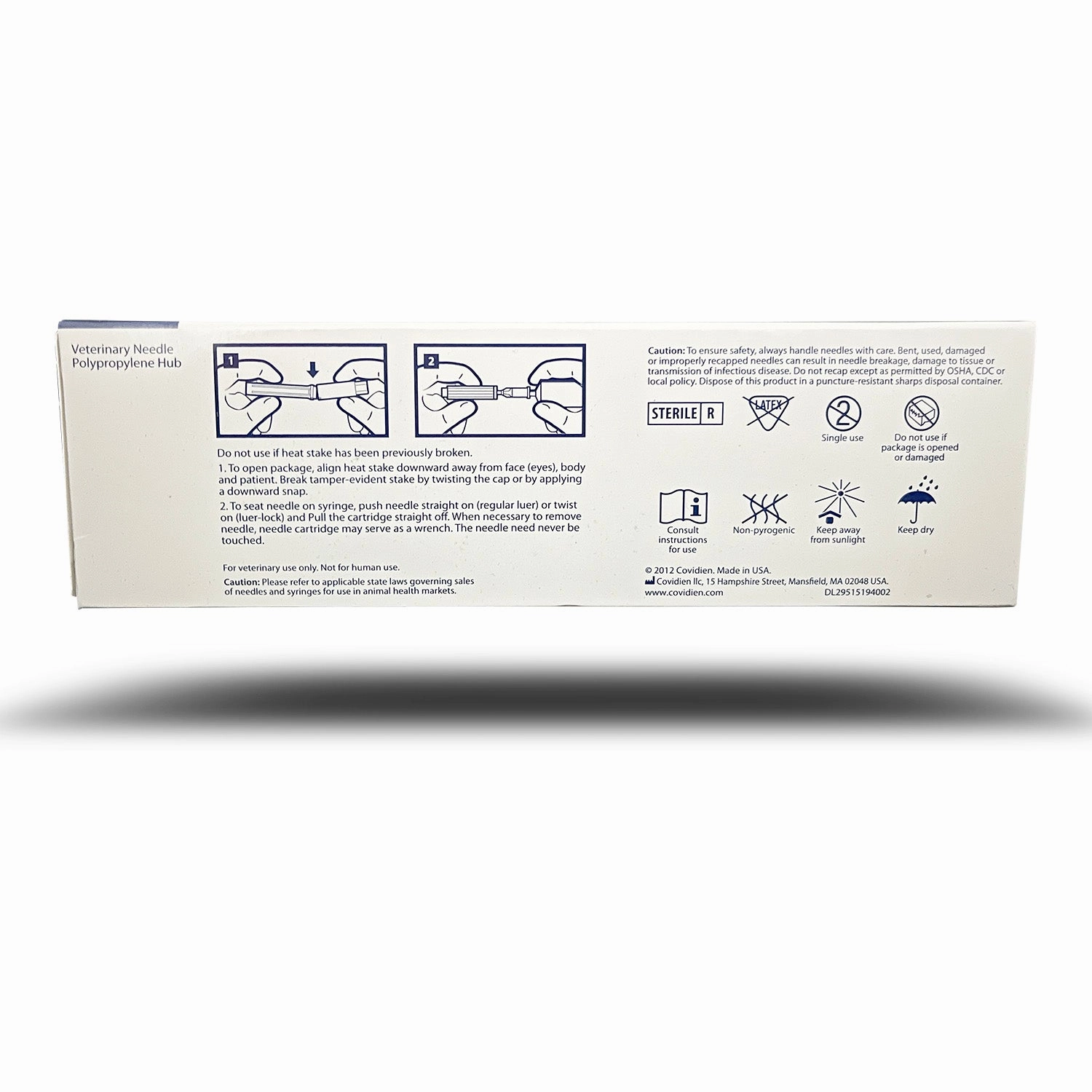 Monoject Needle, Polypropylene Hub, 100 Count