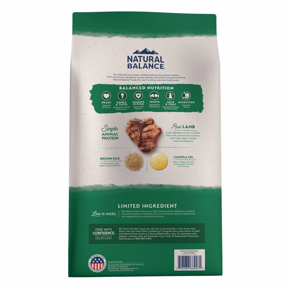 Natural Balance L.I.D. Limited Ingredient Diets Lamb & Brown Rice Formula Dry Dog Food