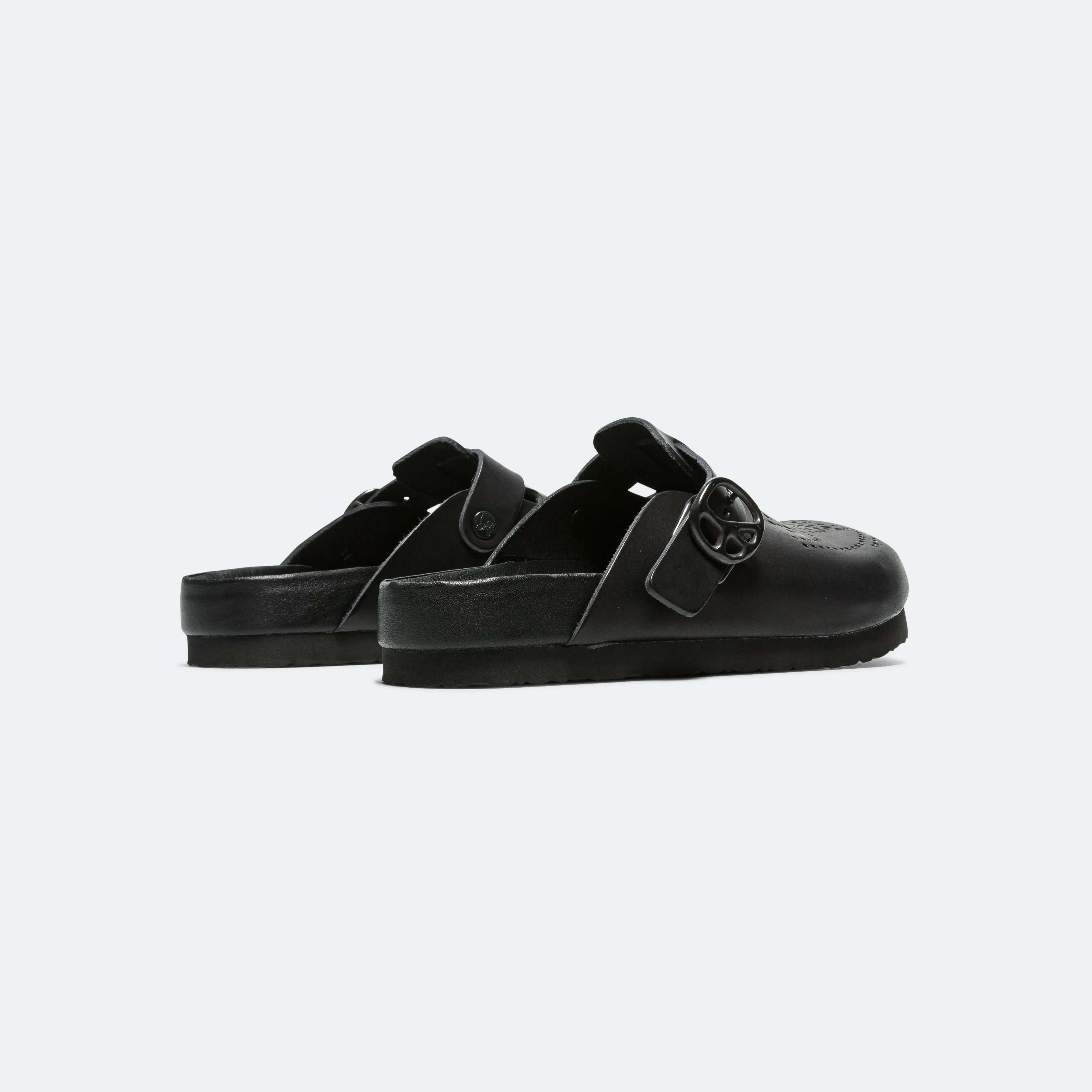 Sandale Clog Needles Clothing - Cuir de vachette noir