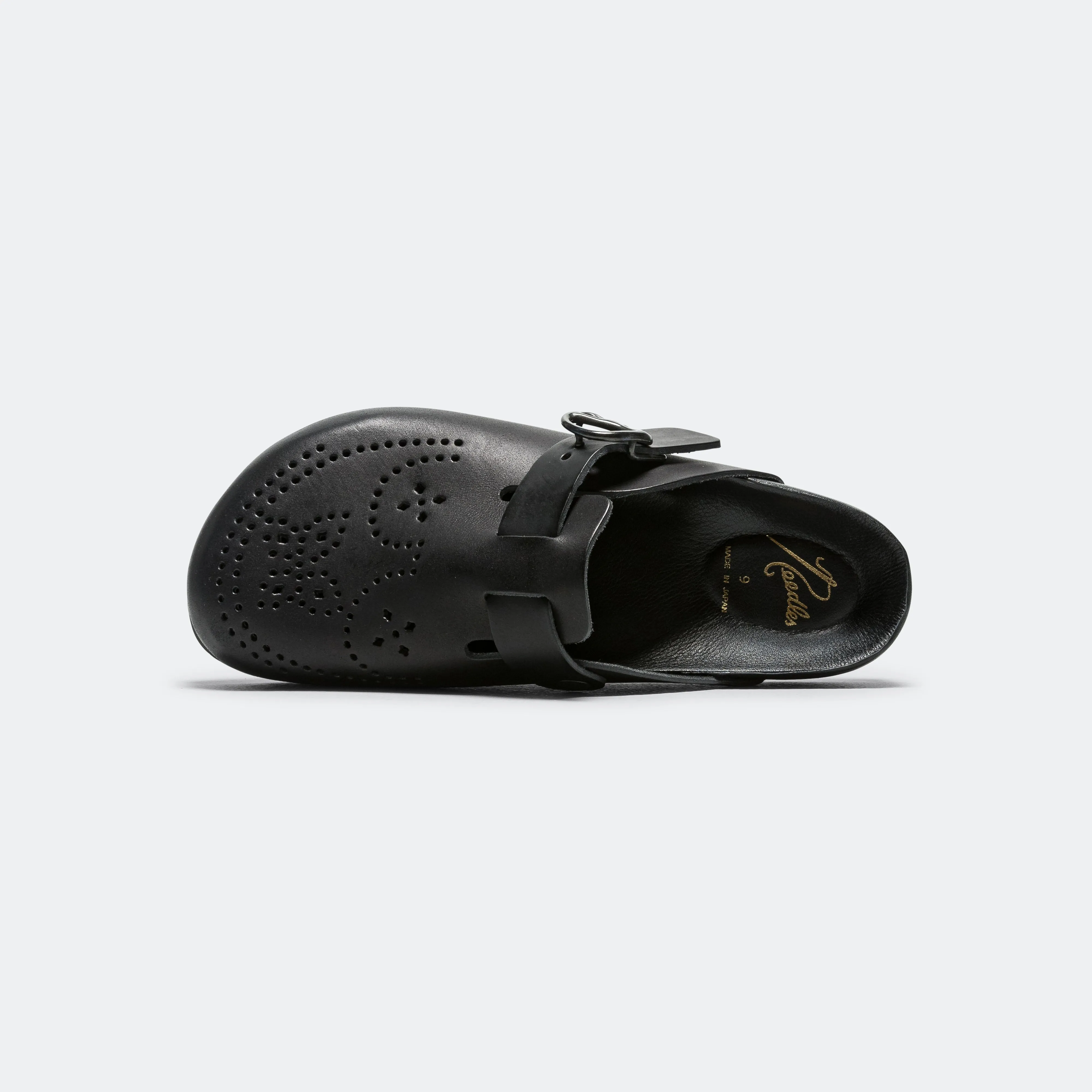 Sandale Clog Needles Clothing - Cuir de vachette noir