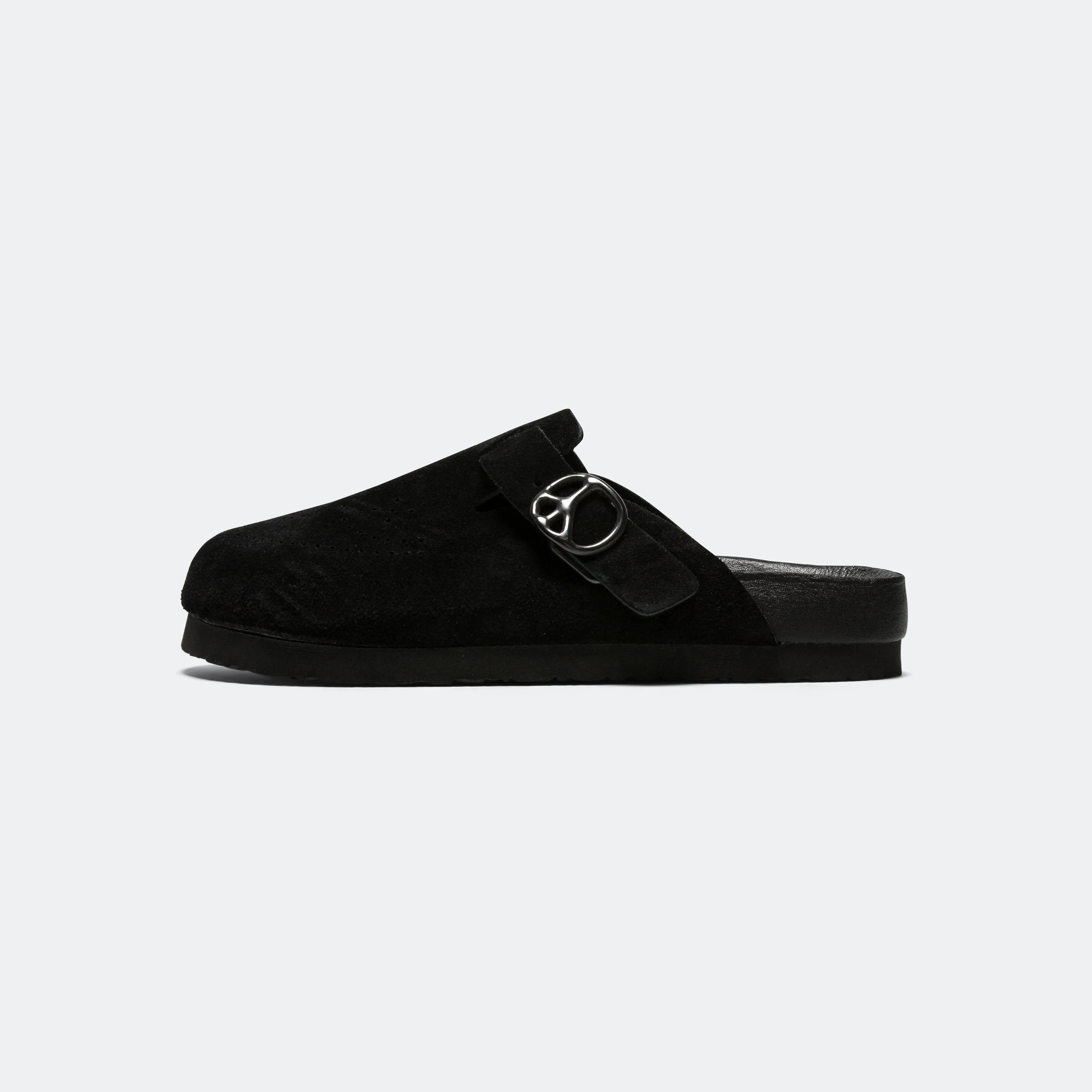 Needles Sabot Sandale en Vêtements - Cuir Suédé Noir