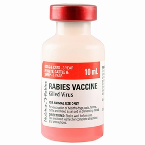 Nobivac 3 Rabies Vaccine for Dogs, Cats & Cattle (No Tags)