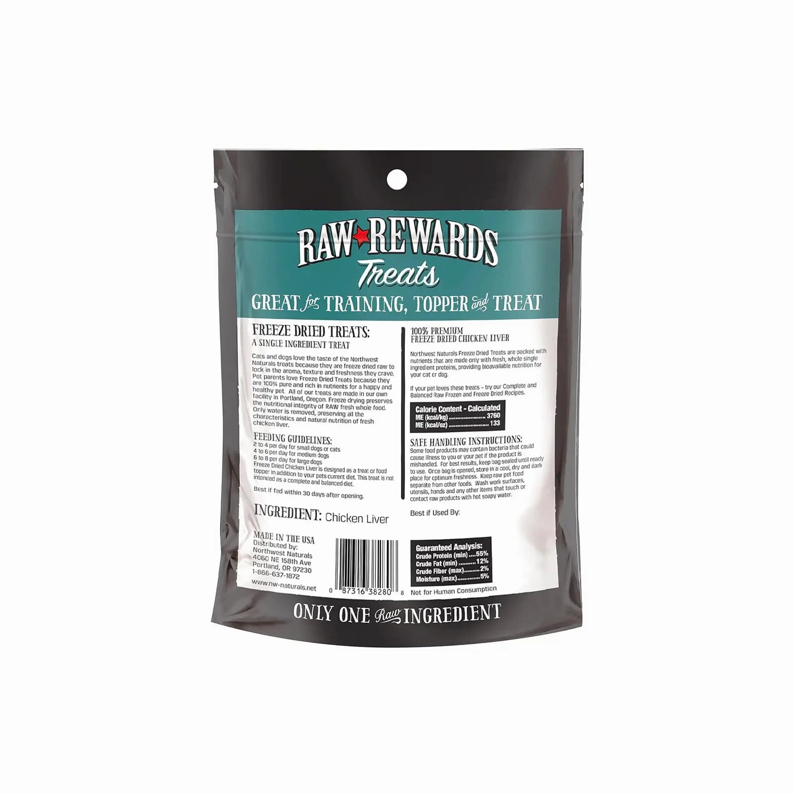 Northwest Naturals Raw Rewards Freeze Dried Treats for Dogs and Cats - Chicken Liver 85g