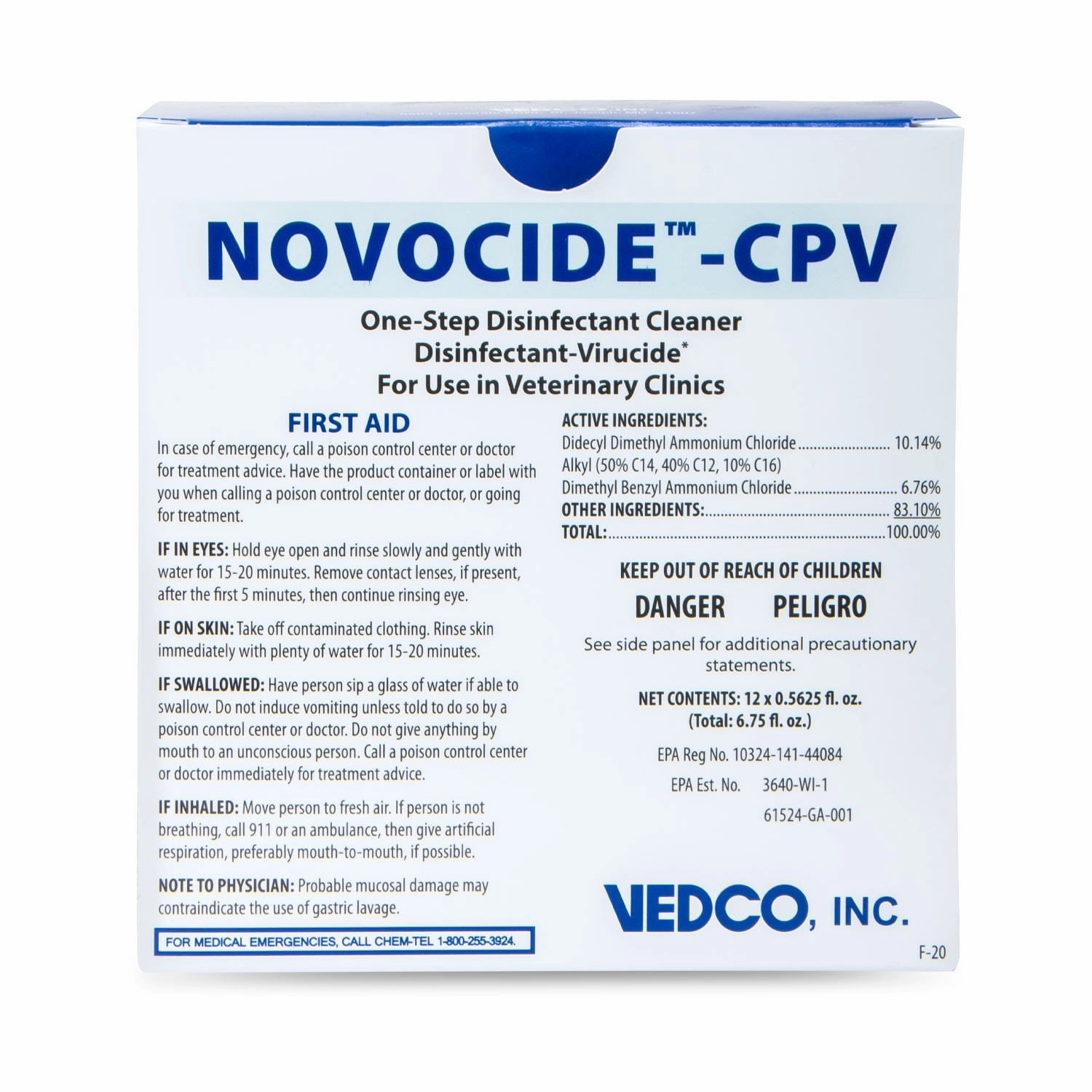 Novocide CPV, 12 Pack - One-Step Disinfectant Cleaner