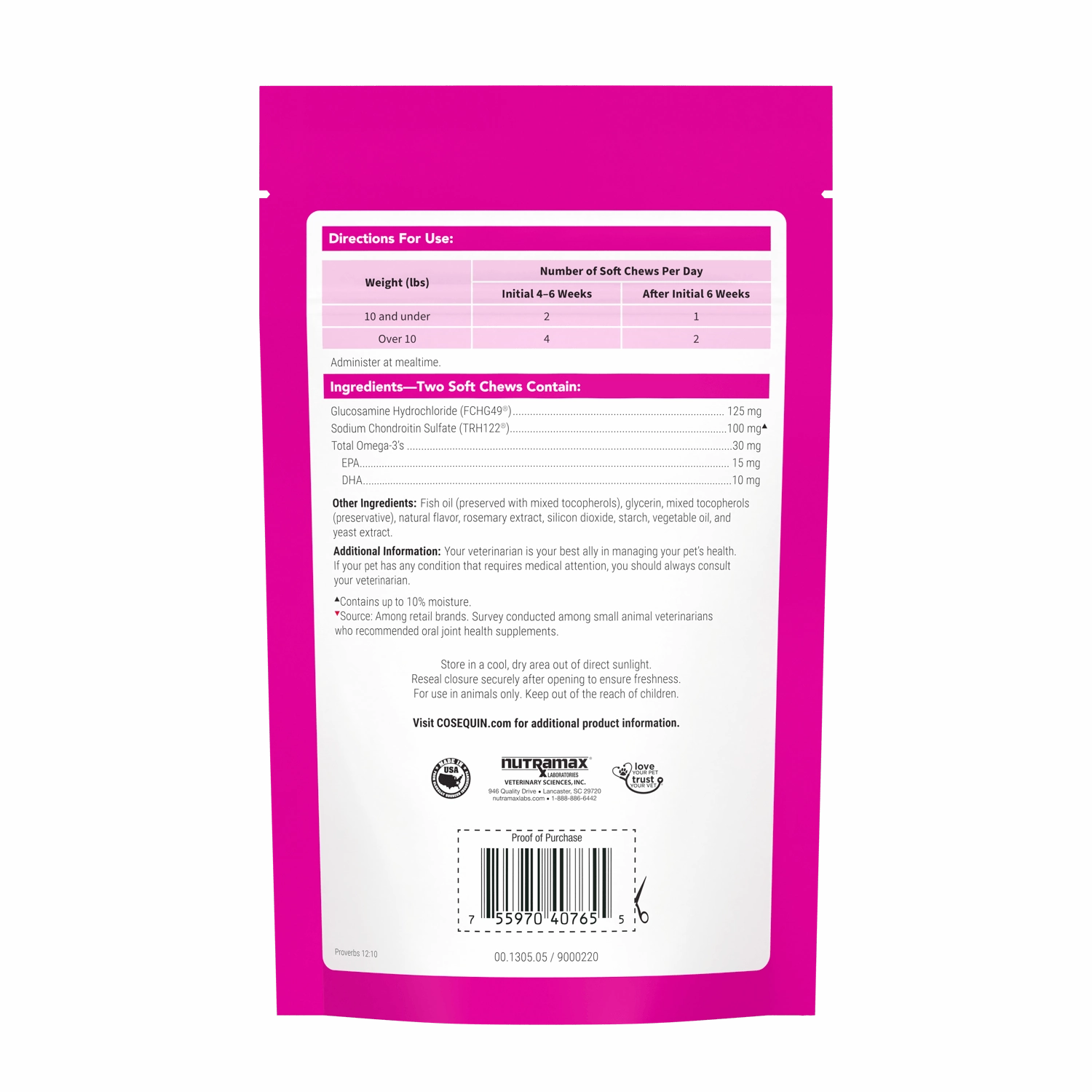 Nutramax Cosequin Joint Health Supplement for Cats - With Glucosamine, Chondroitin, and Omega-3's