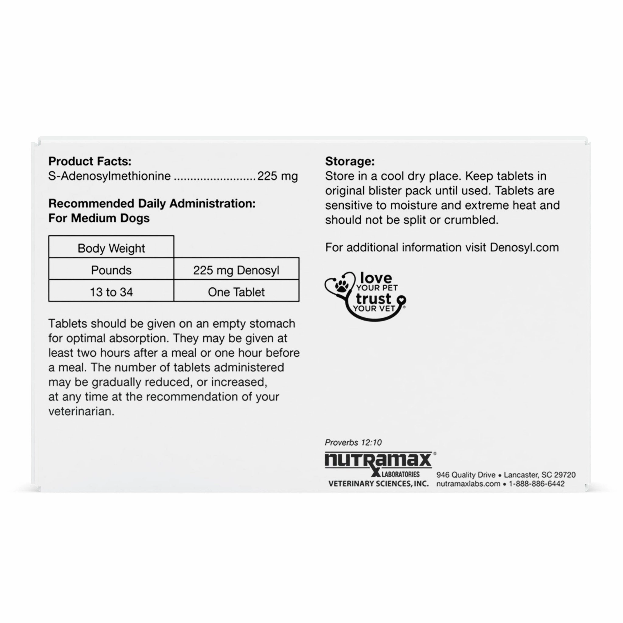 Nutramax Denosyl Liver and Brain Health Supplement